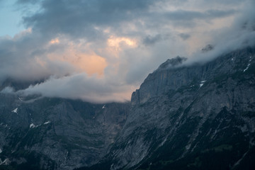 sunset in mountains