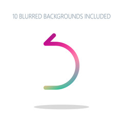 Fototapeta premium Simple arrow, backward. Linear, thin outline. Colorful logo conc