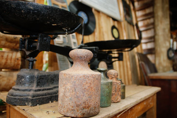 Antique scale made of cast iron in Minas Gerais, Brasil.