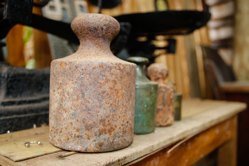 Antique scale made of cast iron in Minas Gerais, Brasil.