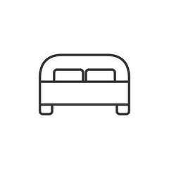 Bed icon. Vector illustration, flat design.