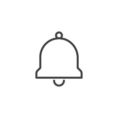 Alarm bell outline icon. linear style sign for mobile concept and web design. Notification simple line vector icon. Symbol, logo illustration. Pixel perfect vector graphics