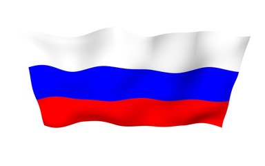 Waving flag of the Russian Federation. The National. State symbol of the Russia. 3D illustration