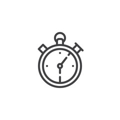 Stopwatch outline icon. linear style sign for mobile concept and web design. Timer simple line vector icon. Symbol, logo illustration. Pixel perfect vector graphics
