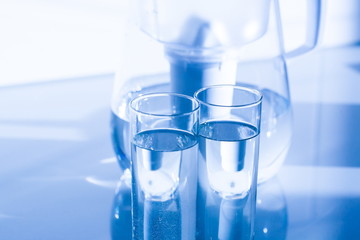 Drink. Water glass, filter, white background