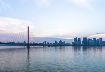 panoramic city skyline in hangzhou china