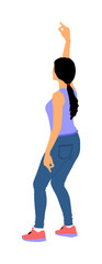 Party dancer handsome girl vector illustration. Nightlife party dancing. Disco club event. Birthday celebration. Teenager in good mood. Fun  entertainment. Young woman enjoying in music. DJ clubbing.