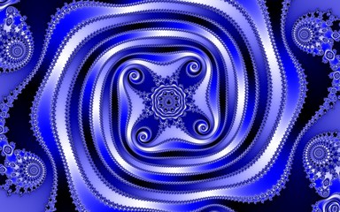 Grafik "Welle/Wasser" in blau weiss schwarz,auch Fraktal genannt © Daniela