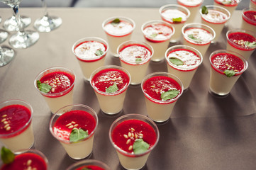 Buffet table at a wedding. Wedding decorations trend