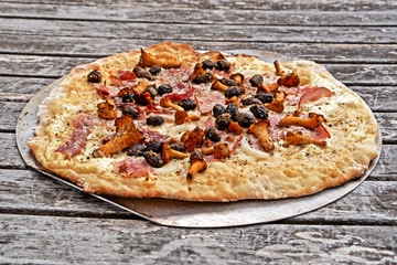 belgian tarte home made grilled on a pizza stone