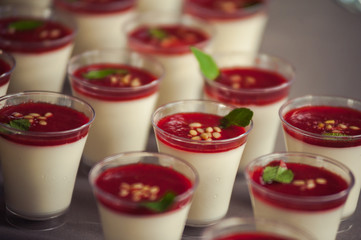 Buffet table at a wedding. Wedding decorations trend