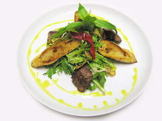 salad, appetizer, meat dish