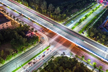 traffic in hong kong at night