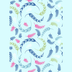 Ilustracion en patron de hojas en varios colores