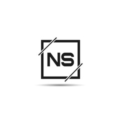 Initial Letter NS Logo Template Design