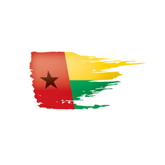 Guinea Bissau flag, vector illustration on a white background