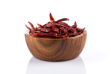 dried chili on white background
