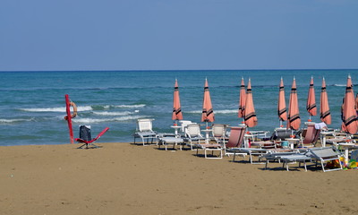 veduta di alcuni angoli delle spiagge di Grottammare, Marche, Italia