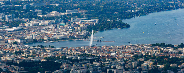 Geneva city center aerial
