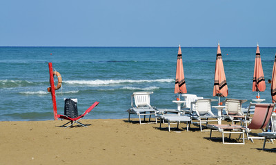 veduta di alcuni angoli delle spiagge di Grottammare, Marche, Italia