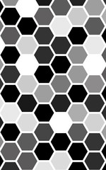 White honeycomb with a gradient color. Isometric geometry. 3D illustration