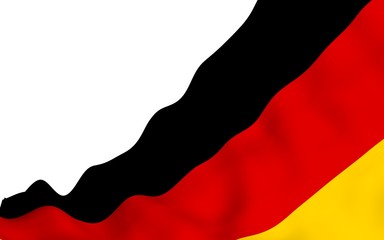 Flag of Germany. Wide format 3D illustration. State symbol of the Federal Republic of Germany. 3D rendering