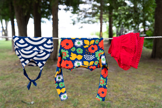 Clothes drying on clothes line