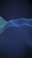 Abstract landscape on a blue background. Cyberspace grid. Hi-tech network. 3d technology illustration. Vertical image orientation. 3D illustration
