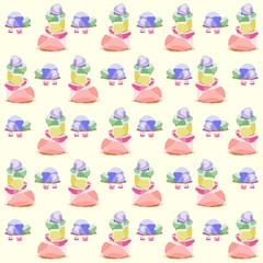 sweet Seamless rock and stone pattern with rainbow color