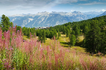 View of Risoul, french Alps