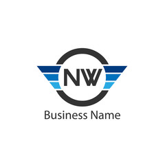 Initial Letter NW Logo Template Design