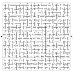 Fototapeta premium Abstract complex square maze with entrance and exit. An interesting game for children and adults. A mysterious puzzle. Vector illustration isolated on white background.