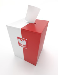 urna wyborcza z polskim godłem - obrazy, fototapety, plakaty