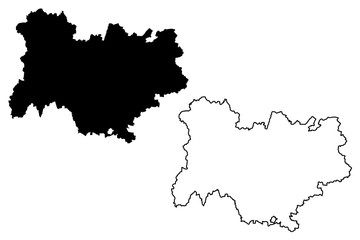 Auvergne-Rhone-Alpes (France, administrative region) map vector illustration, scribble sketch Auvergne-Rhone-Alpes map