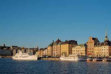 Fototapeta na wymiar Cityscape of Gamla Stan in Stockholm, Sweden.
