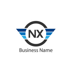 Initial Letter NX Logo Template Design