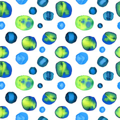 Watercolor seamless pattern with spots. Hand drawn design, white background. For the design of invitations, greeting cards.