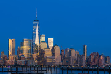 Obraz premium View to Manhattan Skyline from New Jersey, USA