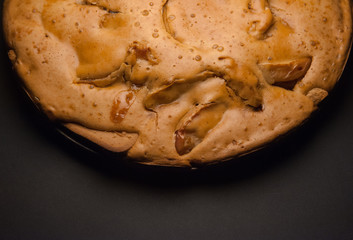 Homemade applepie crust , top view
