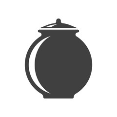 Icon of a clay pot. Vector on white background