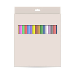 Packing with colored pencils, vector illustration.