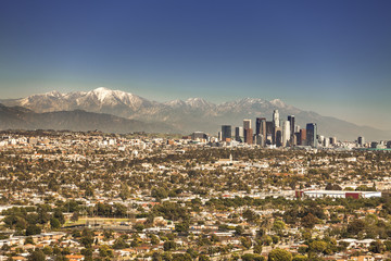Cityscape downtown view of Los Angeles California USA