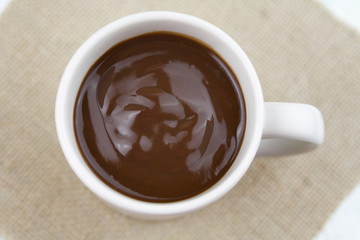 Delicious hot chocolate in a mug