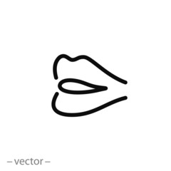 lips icon, linear sign isolated on white background - editable vector illustration eps10