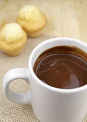 Muffin and chot chocolate