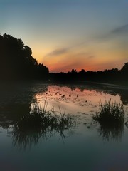 Sunset over the pond.