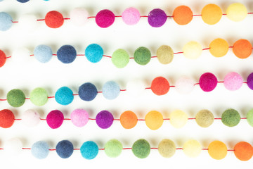 Felted Garland Colorful Balls