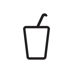 drink with a straw icon on a white background. vector illustrati