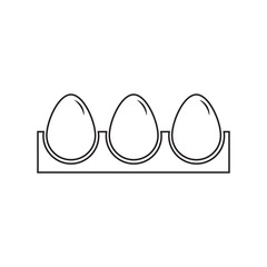 Line eggs icon in a box with white background. Vector illustrati