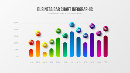 Amazing business infographic presentation vector illustration concept. Corporate marketing analytics data report creative design layout. Company statistics information graphic visualization template.